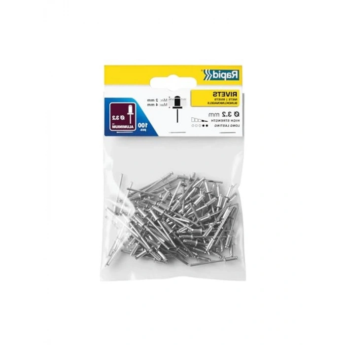 Alüminyum 100 Adet 3.2x8 mm Vida, Dayanıklı ve Güçlü
