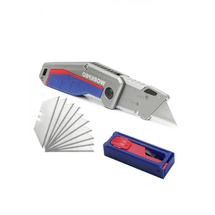 Alüminyum Gövde Katlanır Maket Bıçağı, Yedek Bıçak ile Birlikte