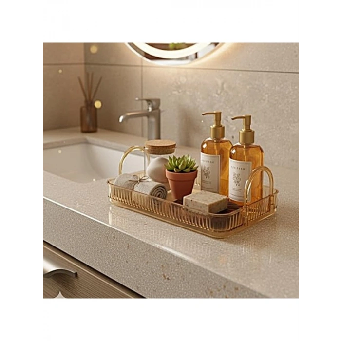 Amber Sarı Banyo Düzenleyici Organizer Raf
