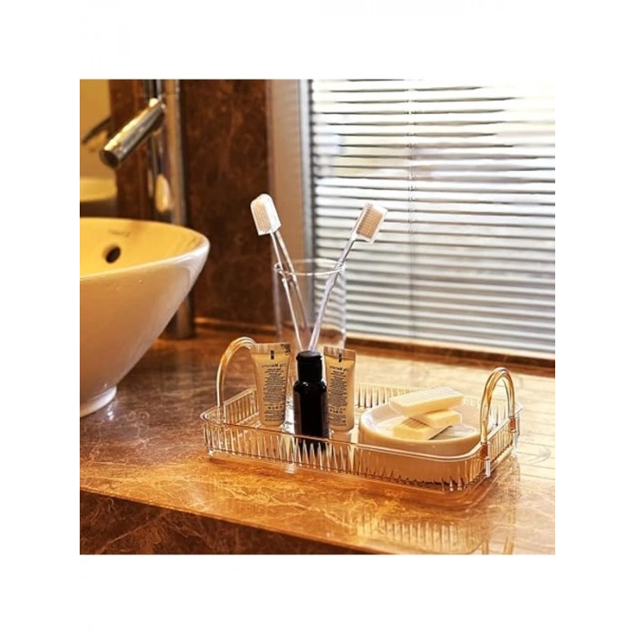 Amber Sarı Banyo Düzenleyici Organizer Raf