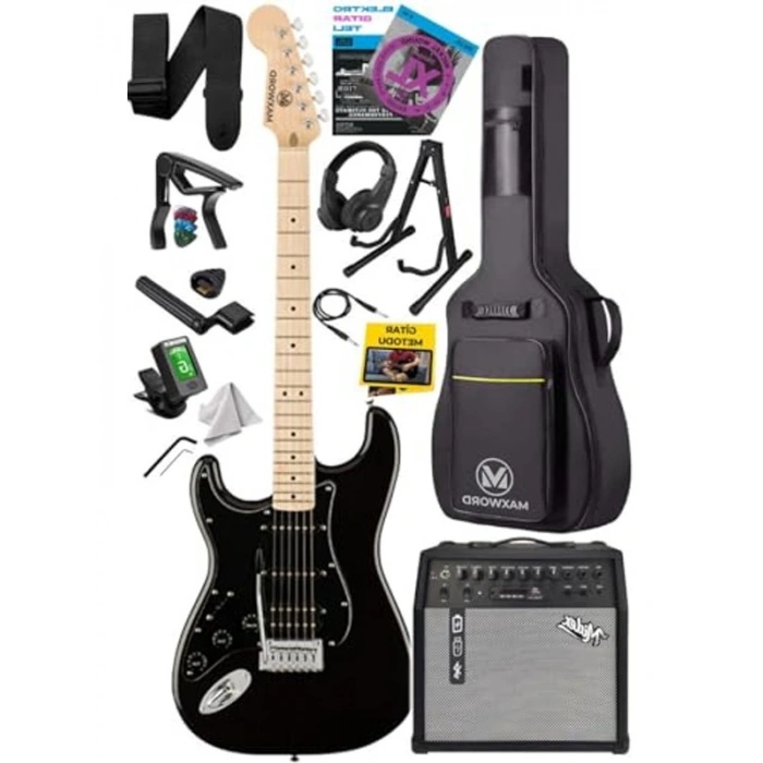 Amfili Elektro Gitar Seti - 50W SSH Klavye