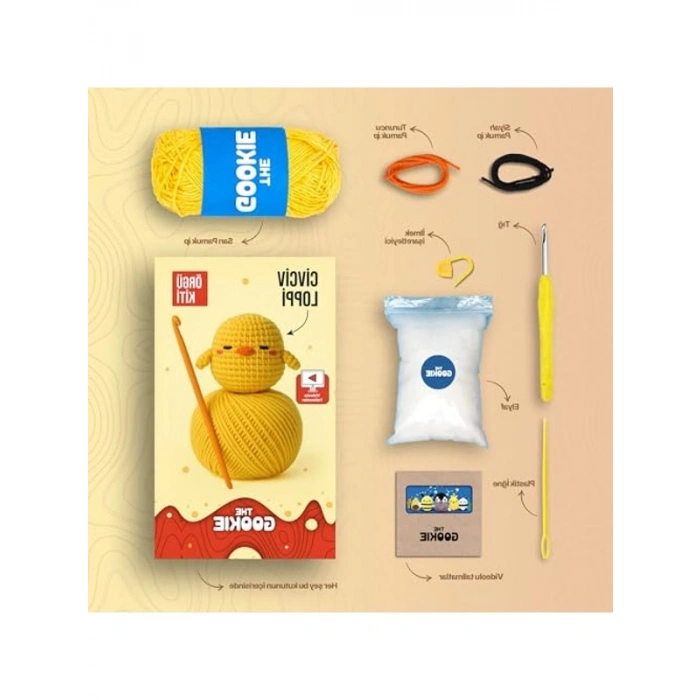 Amigurumi Tığ Kiti ile Mini Civciv Örgü Seti, Eğlenceli Hobi