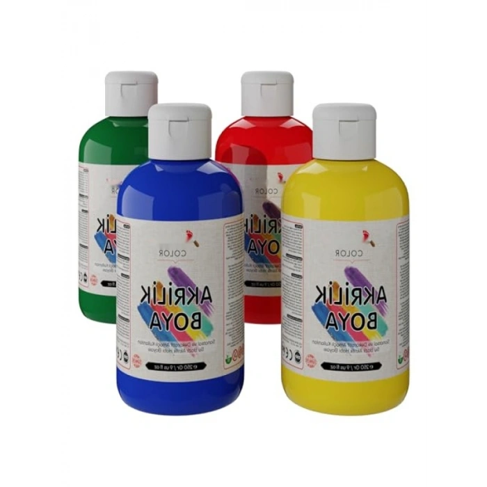 Ana Renkler Akrilik Boya Seti - 4 Adet 250gr