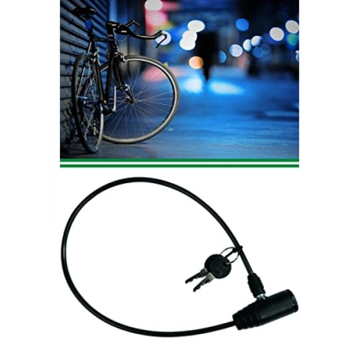 Anahtarlı Çelik Halatlı Bisiklet Motor Kilidi - 65 cm