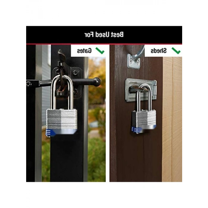 Anahtarlı Dış Mekan Asma Kilit - 4lü Set, Dayanıklı Çelik Gövde