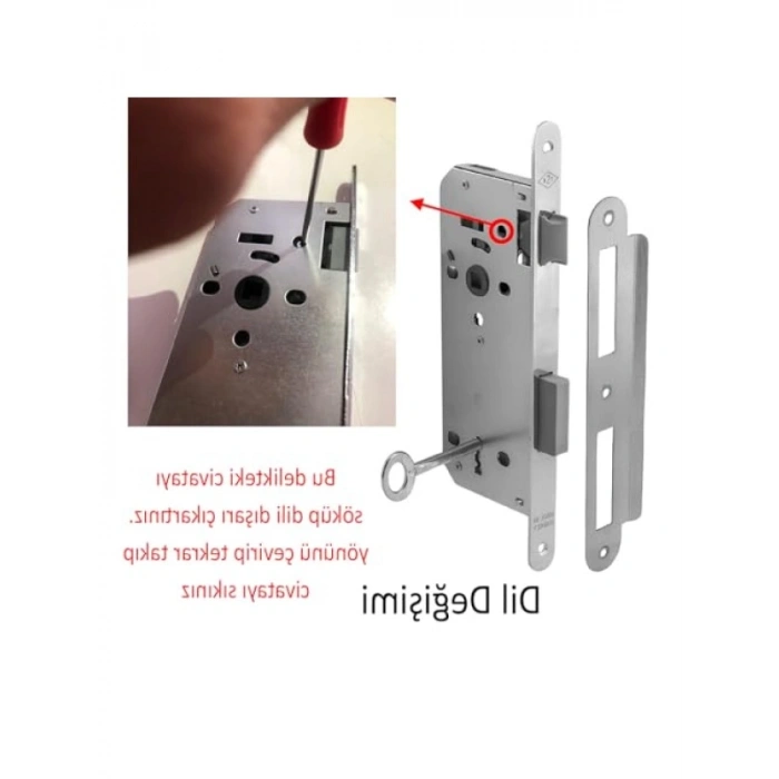 Anahtarlı WC Kapı Gömme Kilidi | PVC Kapı Ahşap Kapı