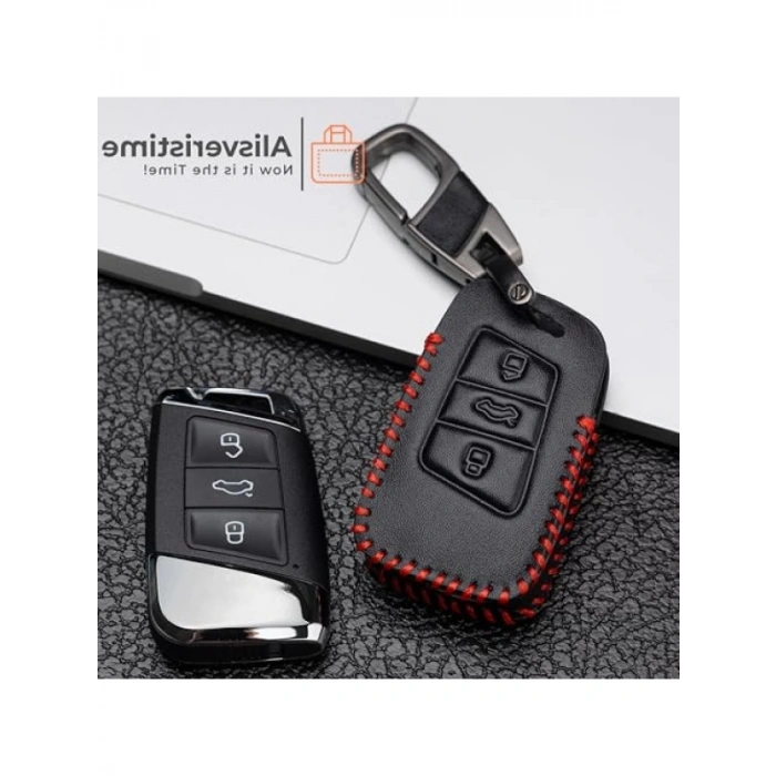 Anahtarsız Giriş ile Uyumlu Deri Anahtar Kılıfı