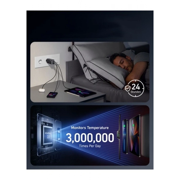 Anker 737 GaNPrime 120W USB-C Şarj Cihazı -iPhone / Android / Macbook Uyumlu GaN II - PPS Destekli Type-C Hızlı Şarj Adaptörü- A2148 (Anker Türkiye Garantili)