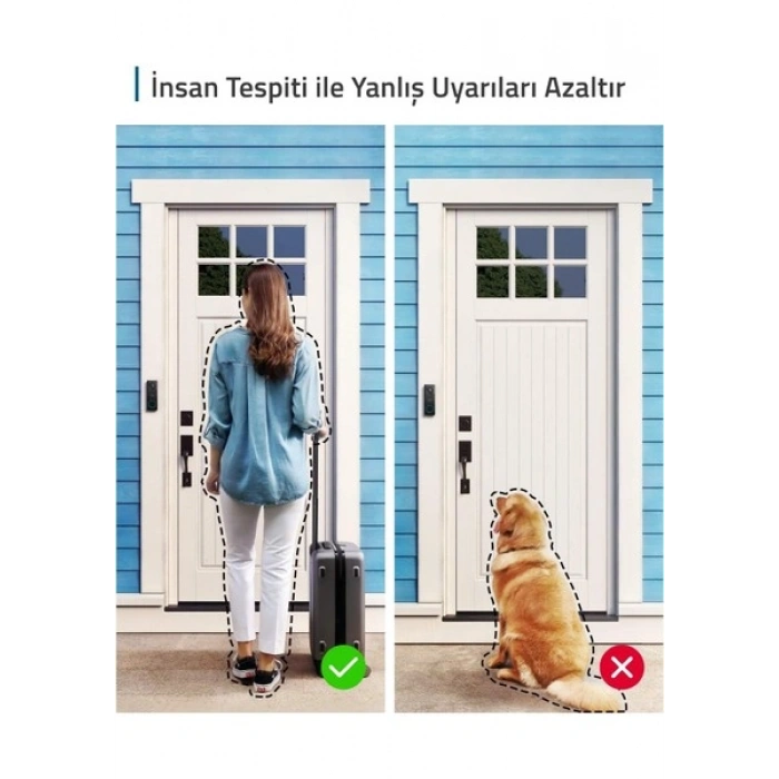 Anker Eufy Security Kablosuz Kapı Zili 1080p Dahili Bataryalı - E8220 (Anker Türkiye Garantili)