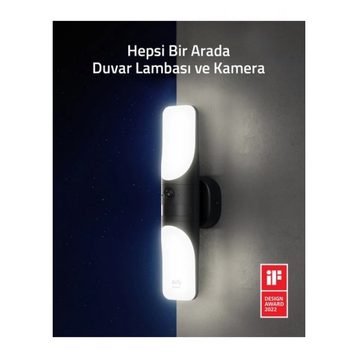 Anker eufy Security Wall Light Cam - 2K Kablolu Akıllı Güvenlik - 1200 Lümen Işıklı - T84A1 (Anker Türkiye Garantili)