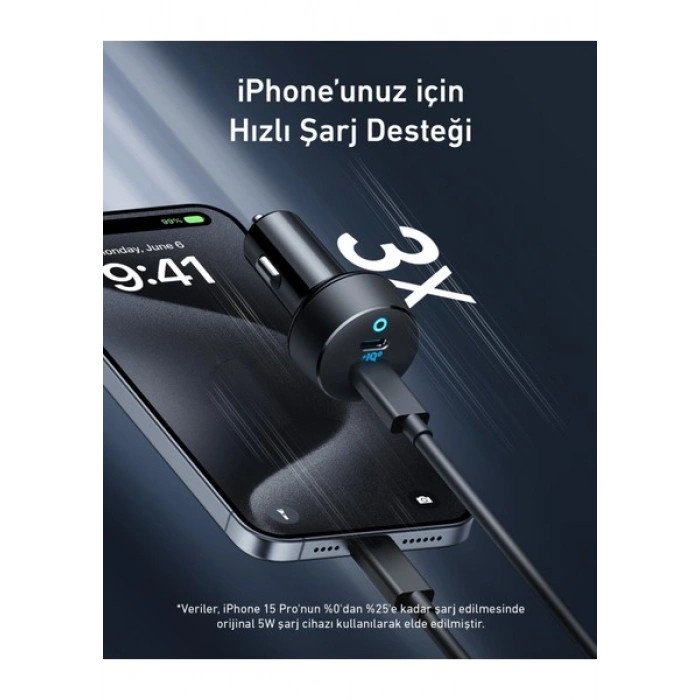 Anker PowerDrive III Duo USB-C Araç Şarj Cihazı - Siyah - A2724