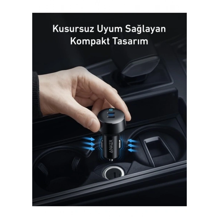 Anker PowerDrive III Duo USB-C Araç Şarj Cihazı - Siyah - A2724