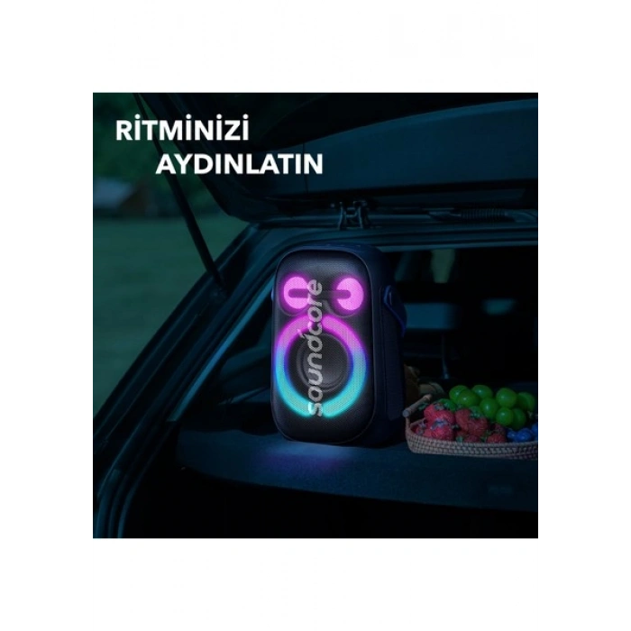 Anker Rave Neo 2 80W Kablosuz Bluetooth Hoparlör - IPX7 - 18 Saate Varan Çalma Süresi - TWS Party Speaker - Ses Bombası - Siyah -A33A1 (Anker Türkiye Garantili)