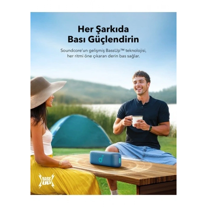 Anker Soundcore Select 2 S Kablosuz Bluetooth Hoparlör - 16 Saat Çalma Süresi - Ipx7 - Mavi - A3171 (Anker Türkiye Garantili)