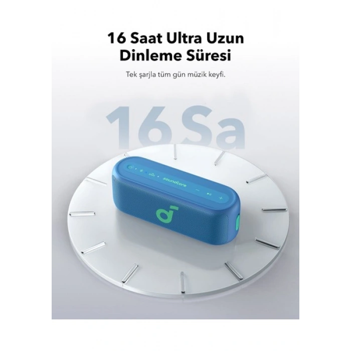 Anker Soundcore Select 2 S Kablosuz Bluetooth Hoparlör - 16 Saat Çalma Süresi - Ipx7 - Mavi - A3171 (Anker Türkiye Garantili)
