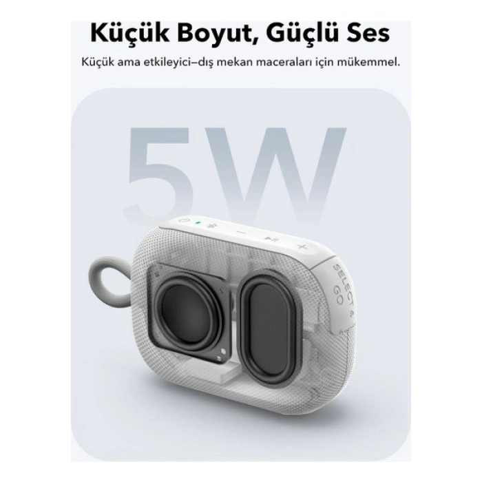 Anker Soundcore Select 4 Go Kablosuz Bluetooth Hoparlör - 20 Saat Ultra Çalma Süresi - IP67 Su Geçirmez - Beyaz - A31X1 (Anker Türkiy