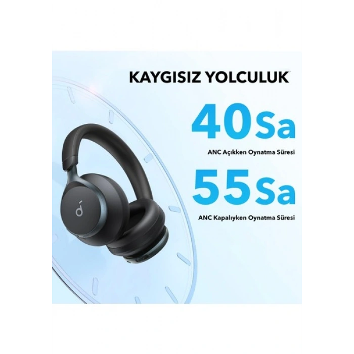 Anker Soundcore Space One Kulak Üstü Bluetooth Kulaklık, Aktif Gürültü Engelleme, Mavi - A3035