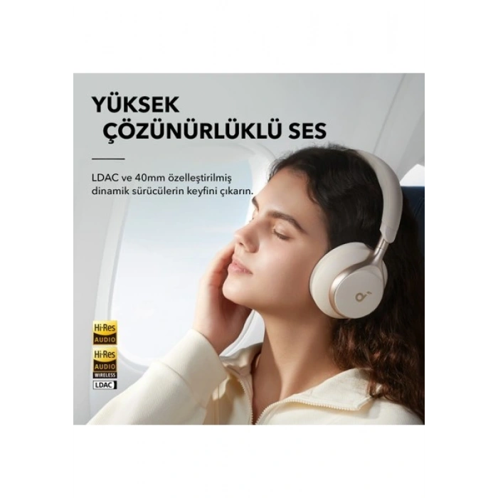Anker Soundcore Space One Kulak Üstü Bluetooth Kulaklık, Aktif Gürültü Engelleme, Siyah - A3035
