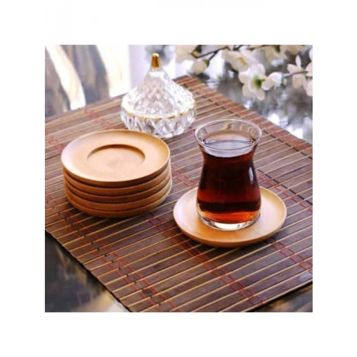 Antibakteriyel Bambu Çay Tabağı - 6lı Set
