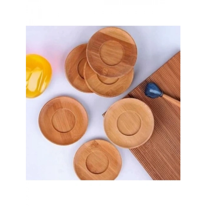 Antibakteriyel Bambu Çay Tabağı - 6lı Set