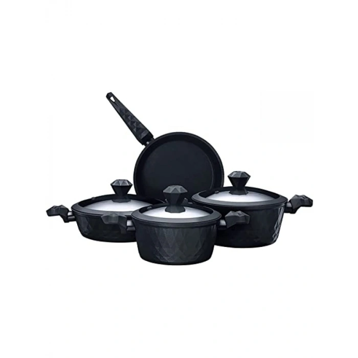 Antibakteriyel Kulplu 7 Parça Tencere Seti