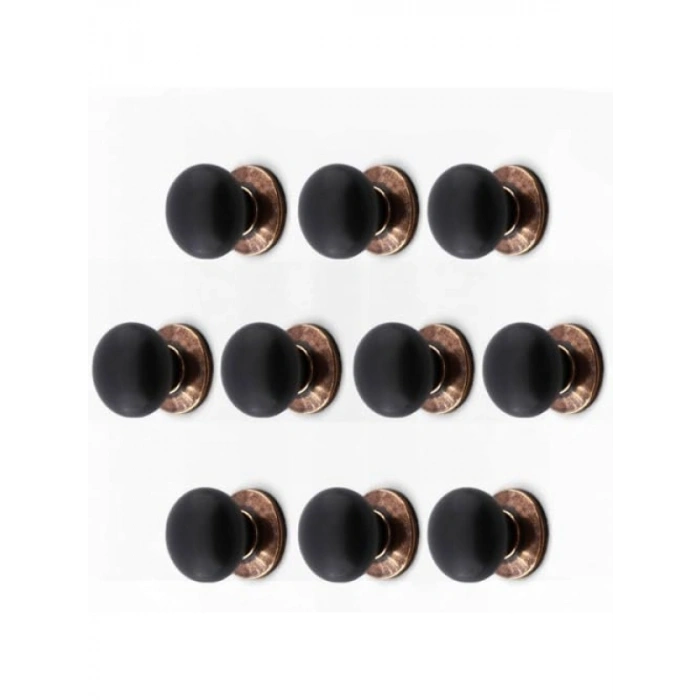 Antik Bakır Siyah Polimer Kulp Düğme - 10 ADET