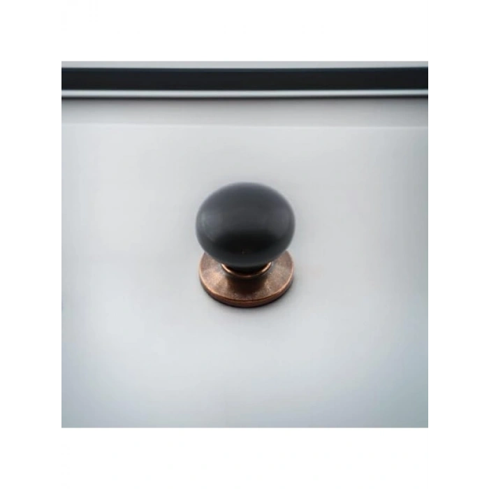 Antik Bakır Siyah Polimer Kulp Düğme - 10 ADET