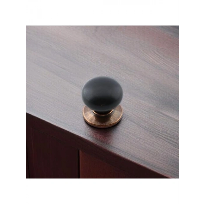 Antik Bakır Siyah Polimer Kulp Düğme - 10 ADET