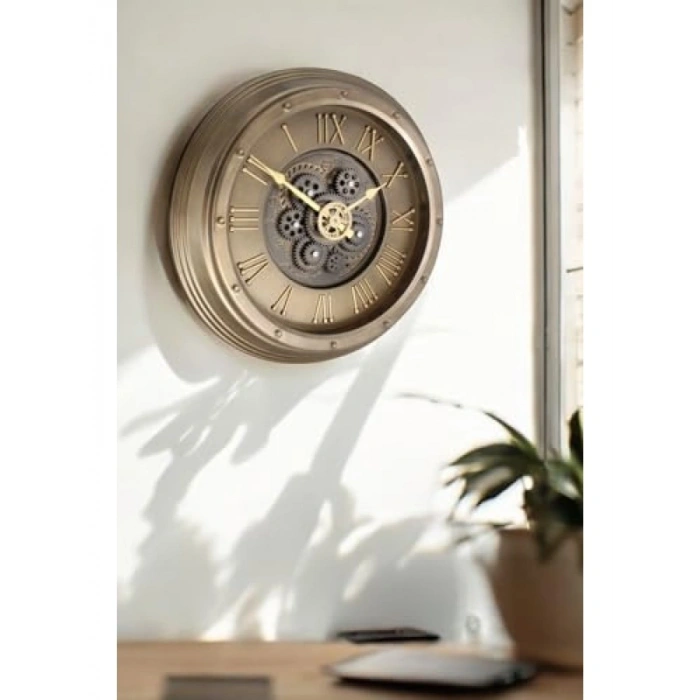 Antik Eskitme Kadranlı 40 CM Duvar Saati - Sessiz ve Şık