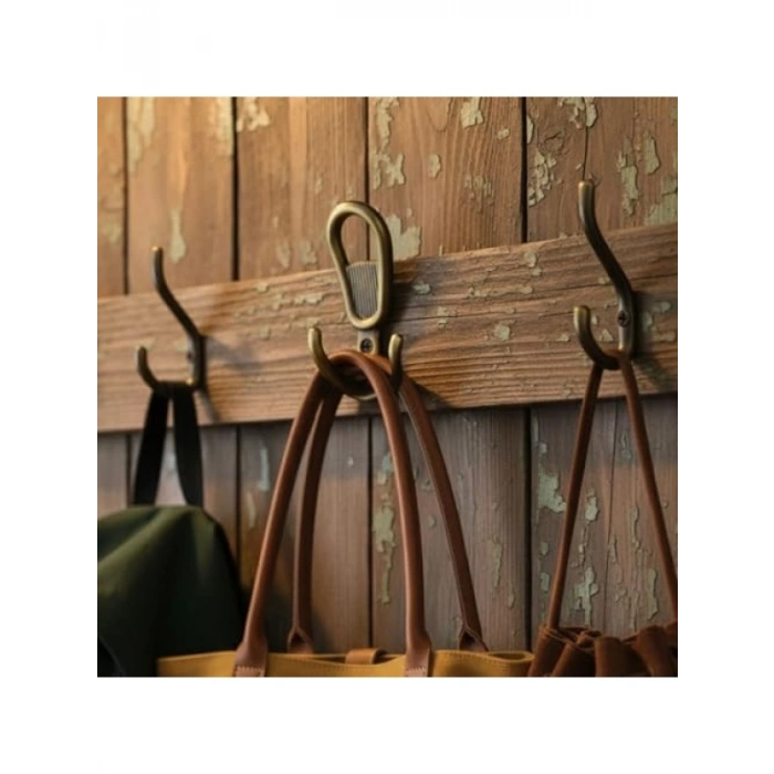 Antik Sarı Vidalı Duvar Askısı