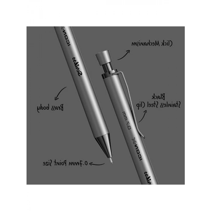 Antrasit Metal Versatil Kalem, 0.7 mm Kalınlığında