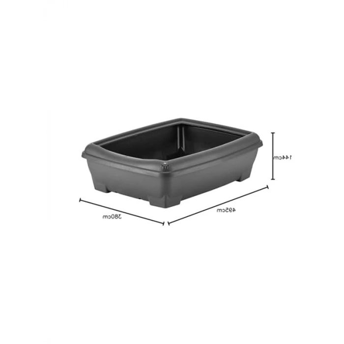 Antrasit Renk Kedi Tuvaleti 495x380x144 mm Ölçülerinde