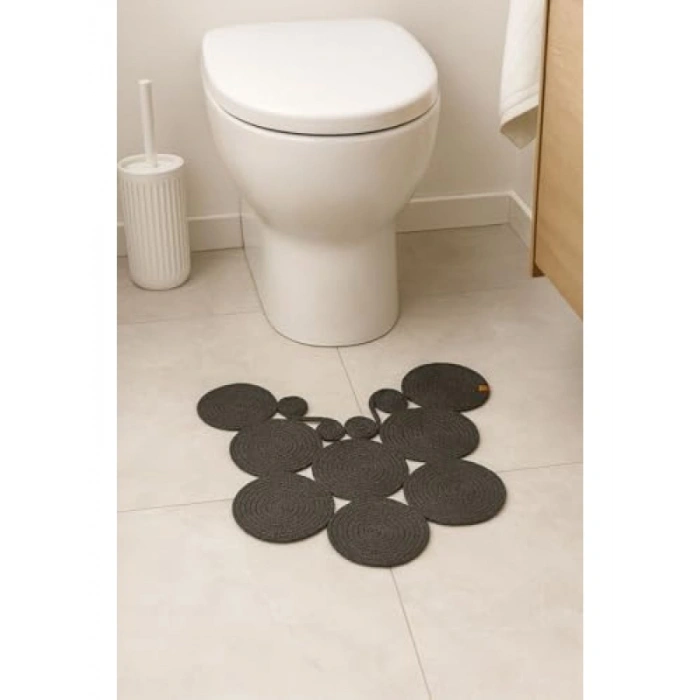Antrasit Renk Klozet Önü Paspas - %100 Jüt Lif