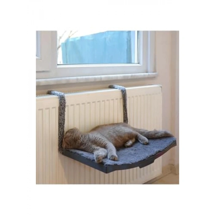 Antrasit Renk Vantuzlu Kalorifer Kedi Yatağı