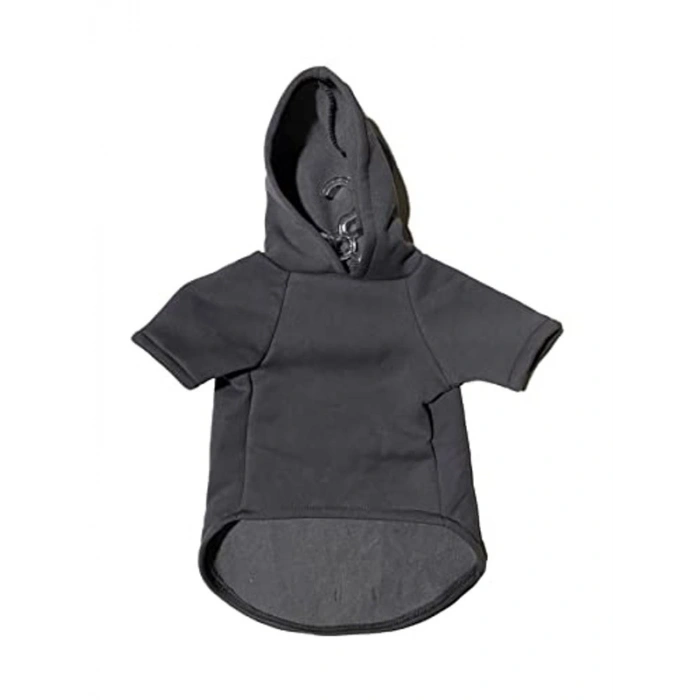 Antrasit renkli kapüşonlu sweatshirt, XS beden, köpek ve kedi için