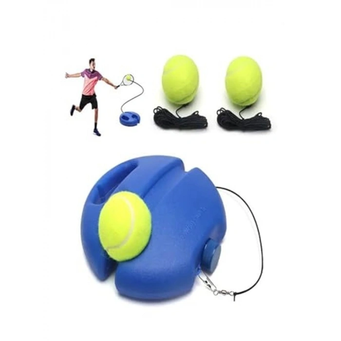 Antrenman Tenis Topu, Sarı Renk ve 4m Elastik İp ile