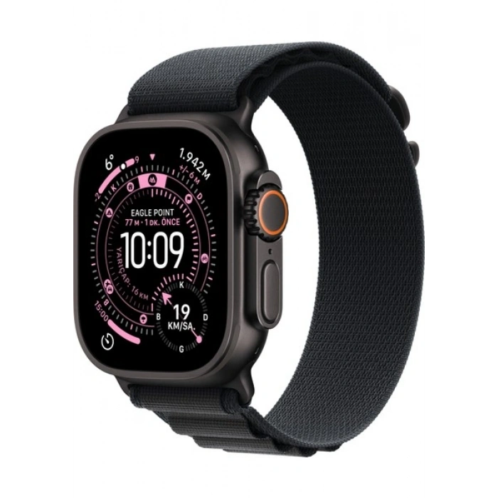 Apple Watch Ultra 3 Gps + Cellular, 49 mm Siyah Titanyum Kasa ve Siyah alpine loop - Orta Boy
