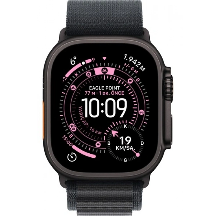 Apple Watch Ultra 3 Gps + Cellular, 49 mm Siyah Titanyum Kasa ve Siyah alpine loop - Orta Boy