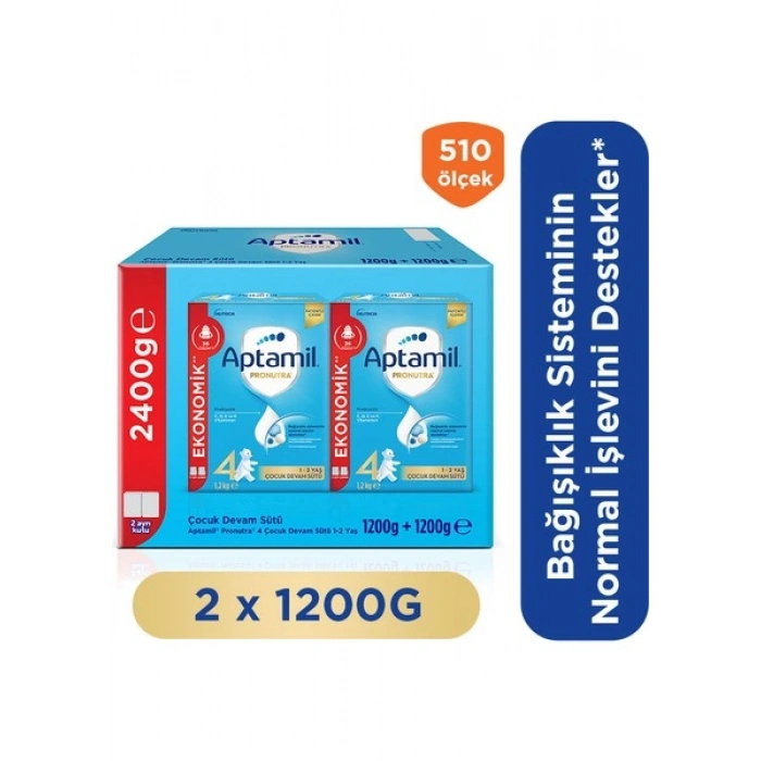 Aptamil 4 Prebiyotikli Çocuk Devam Sütü 1200 Gr x 2 Adet 2400 Gr