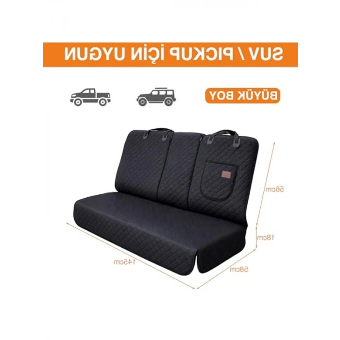 Araba Koltuk Koruma Örtüsü, Su Geçirmez ve Kaymaz, Gri