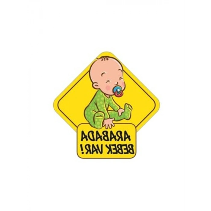 Araba Stickeri, Arabada Bebek Var Yazılı 15x15 cm Boyutunda