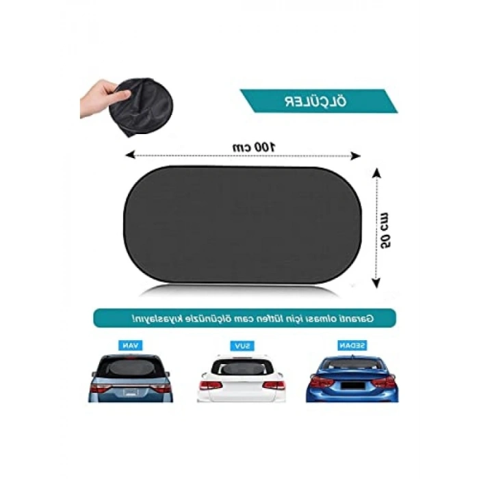 Araç Arka Cam için Vantuzlu Güneşlik Perde 100x50 cm