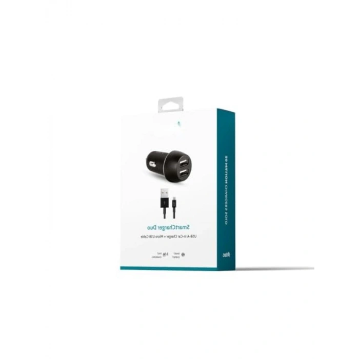 Araç İçi 3.1A Çift USB Şarj Aleti + Micro USB Kablo