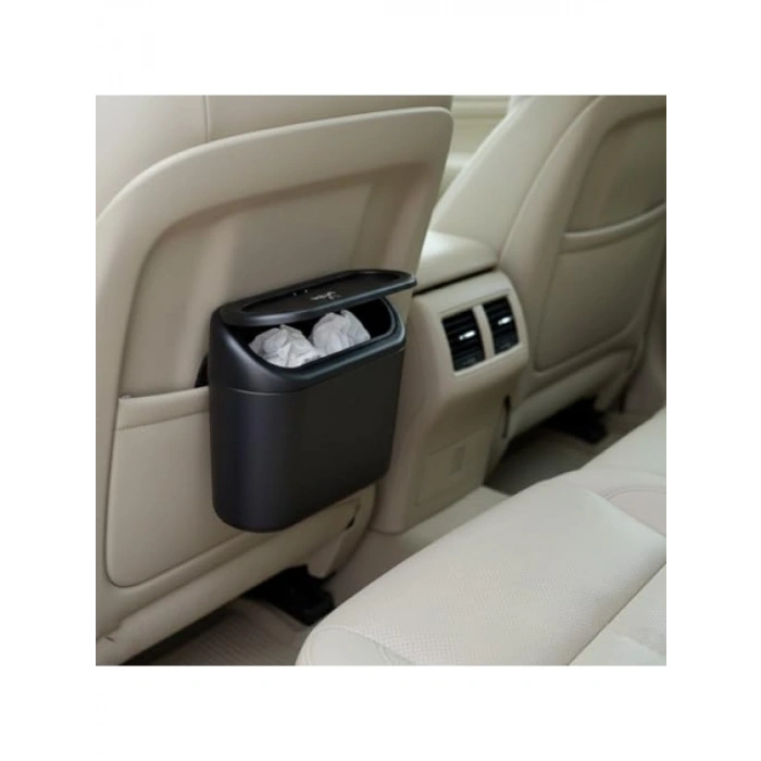Araç İçi Asılabilir Mini Çöp Kovası, Otomatik Kapaklı