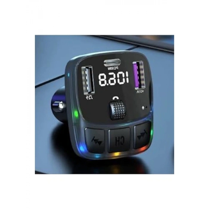 Araç İçi FM Transmitter, 30W Çıkışlı ve LED Renk Seçenekleri