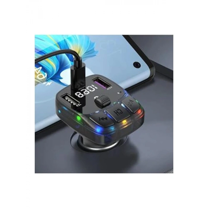 Araç İçi FM Transmitter, 30W Çıkışlı ve LED Renk Seçenekleri