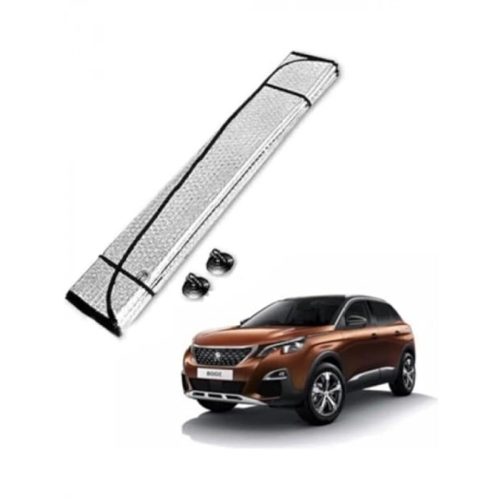 Araç İçi Güneş Şemsiyesi - Vantuzlu, Katlanır Perde (130 cm x 60 cm)