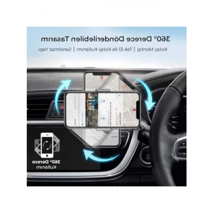 Araç İçi Havalandırma Telefon Tutucu - Siyah