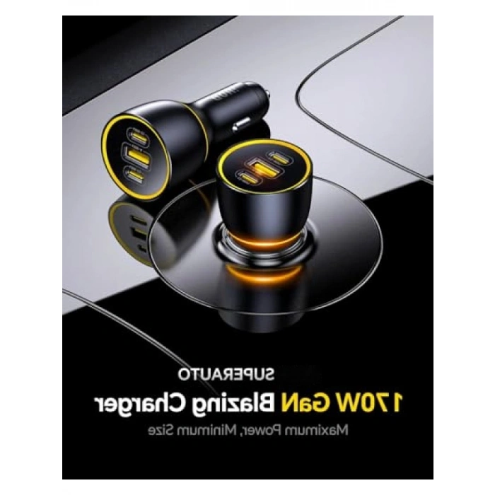 Araç İçi Hızlı Şarj Adaptörü - 3 Portlu PD 170W