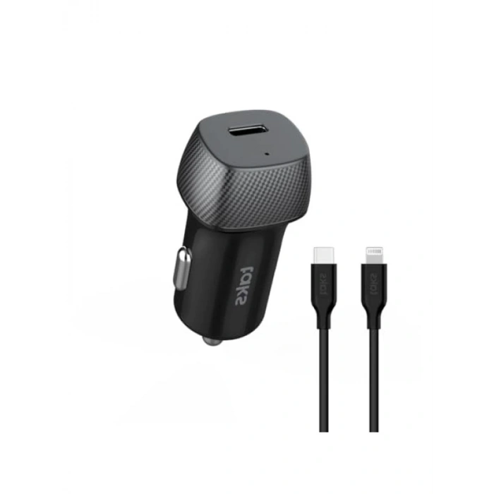 Araç İçi Hızlı Şarj Aleti ve USB-C-Lightning Kablo